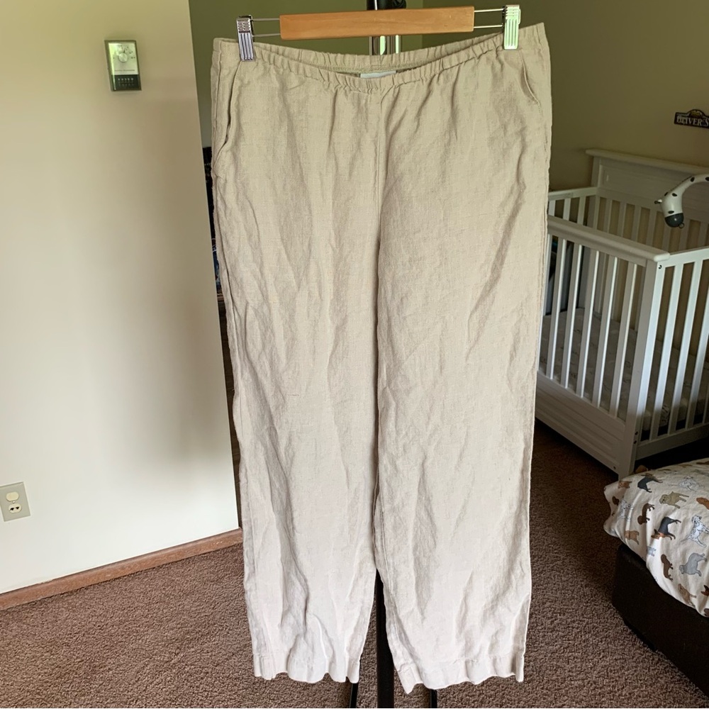 J. Jill 100% Linen Wide Leg Pants Small